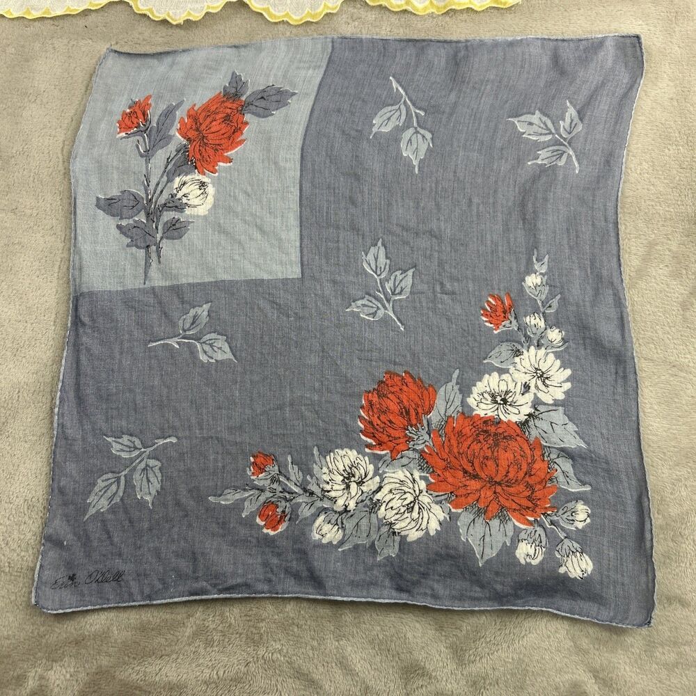 Vtg Erin O'Dell Handkerchief Hankie Lot Floral Embroidered Mother Mix Brands - Picture 3 of 10